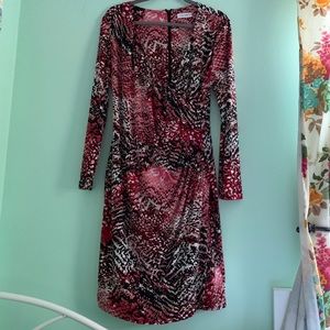 Calvin Klein pink white and black dress